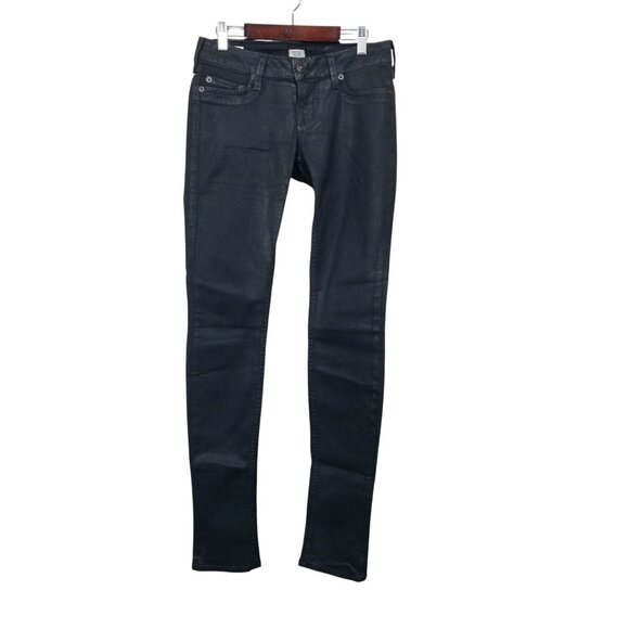 True Religion Denim - True Religion Stella Black Sparkle Low Rise Skinny Waist W 26 L 32 Western Goth